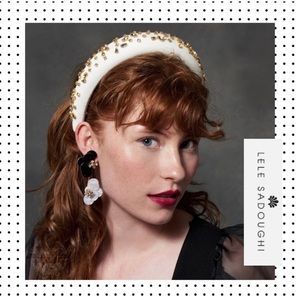 NWT Lele Sadoughi - Ivory Crystal Padded Headband